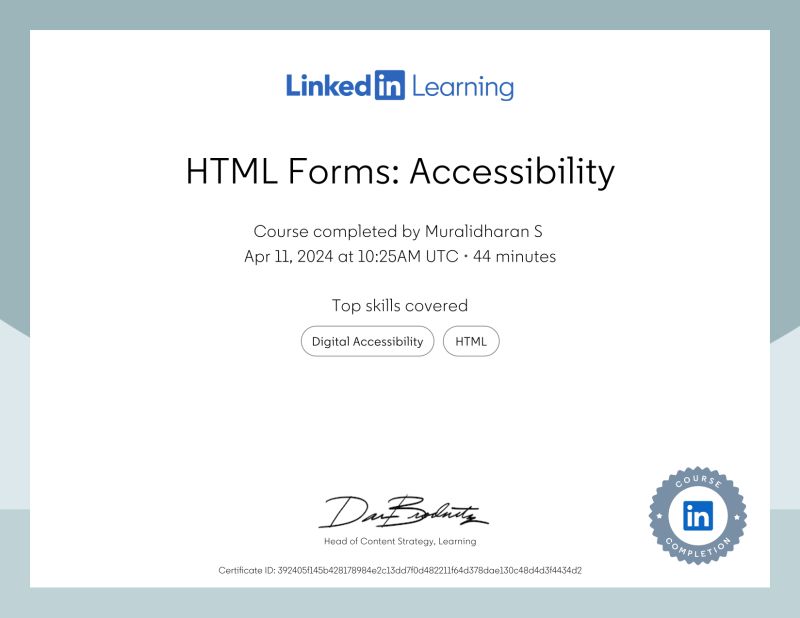 HTML Certificate